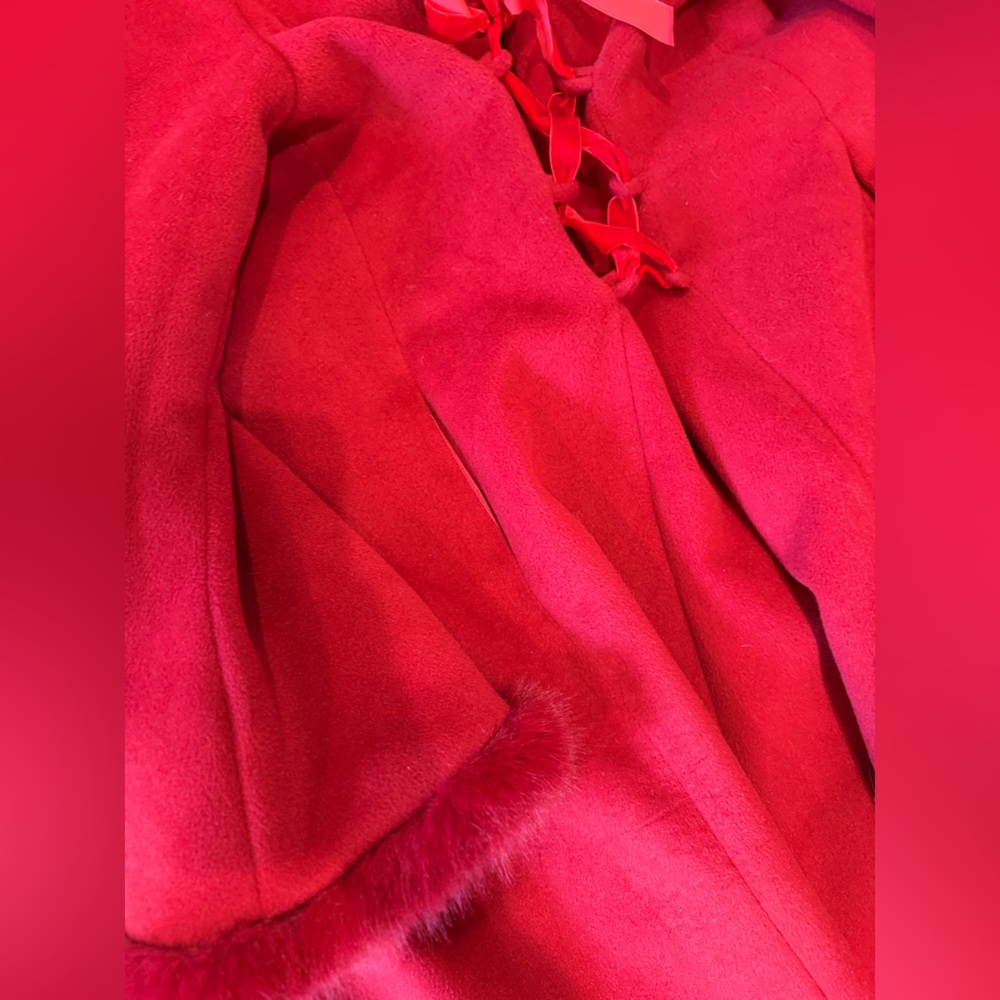 Wuthering heights style Elegant Red Hooded Coat - Picture 9 of 10